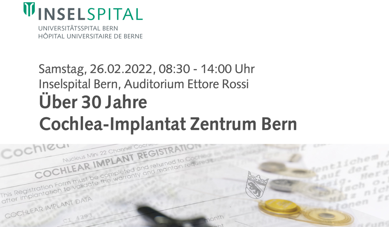 Titel Flyer 30 Jahre Jubiläum CI-Zentrum Inselspital