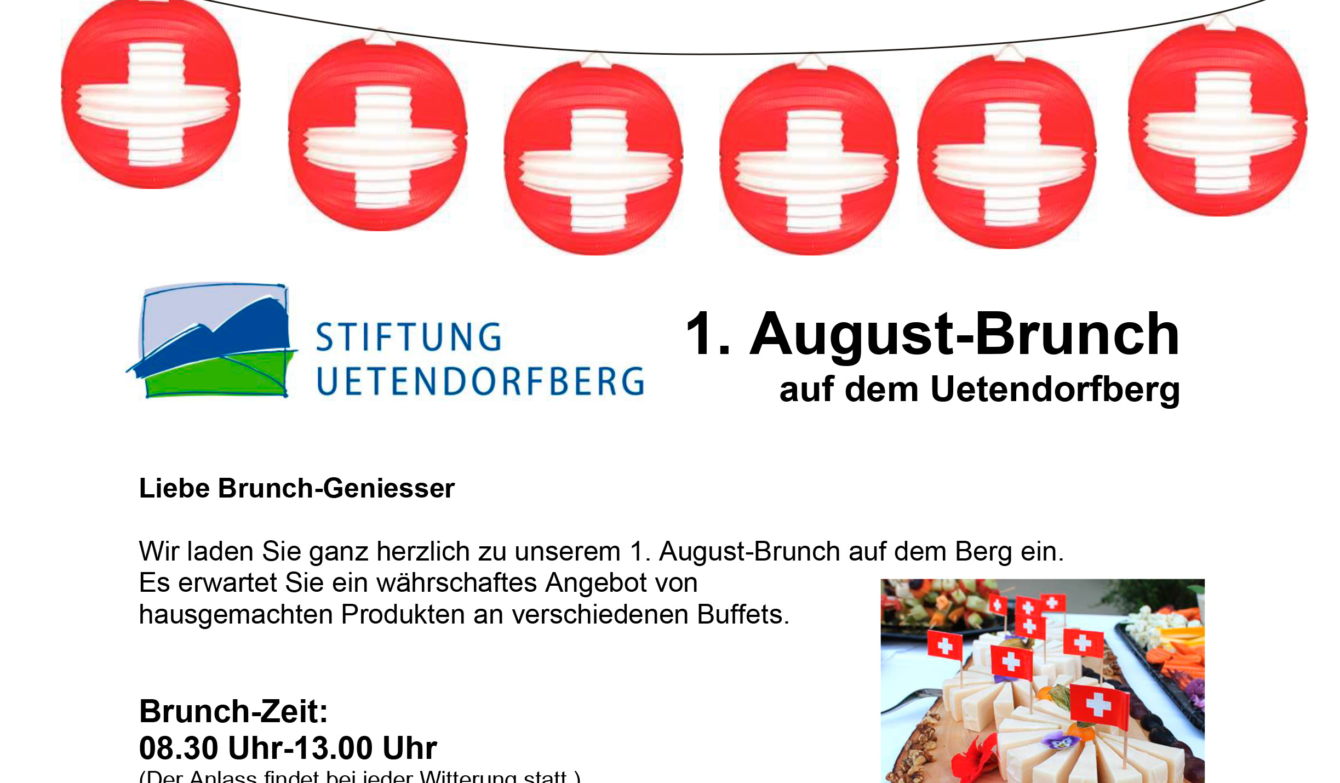 Flyer zum 1. August Brunch auf dem Uetendorfberg.