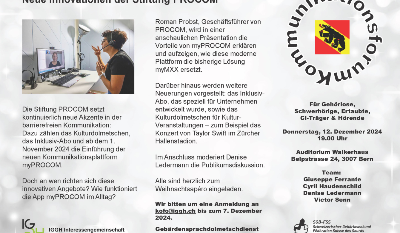 Bild vom Flyer des Kommunikationsforum Bern vom 12. Dezember 2024