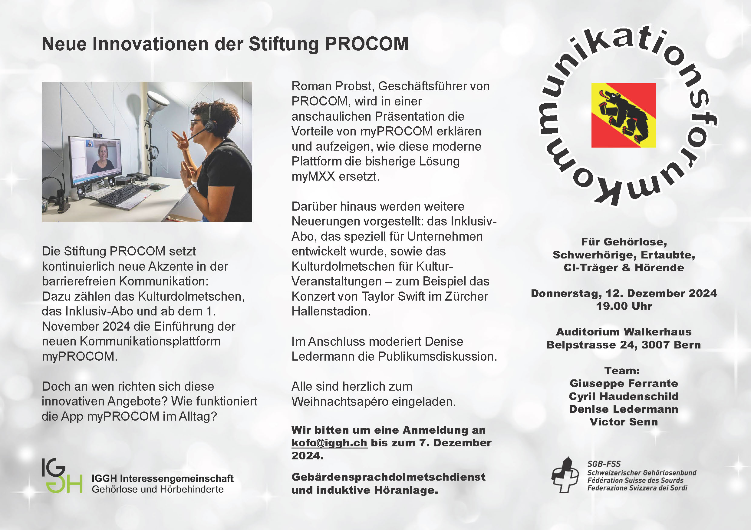 KoFo Bern: Neue Innovationen der Stiftung PROCOM