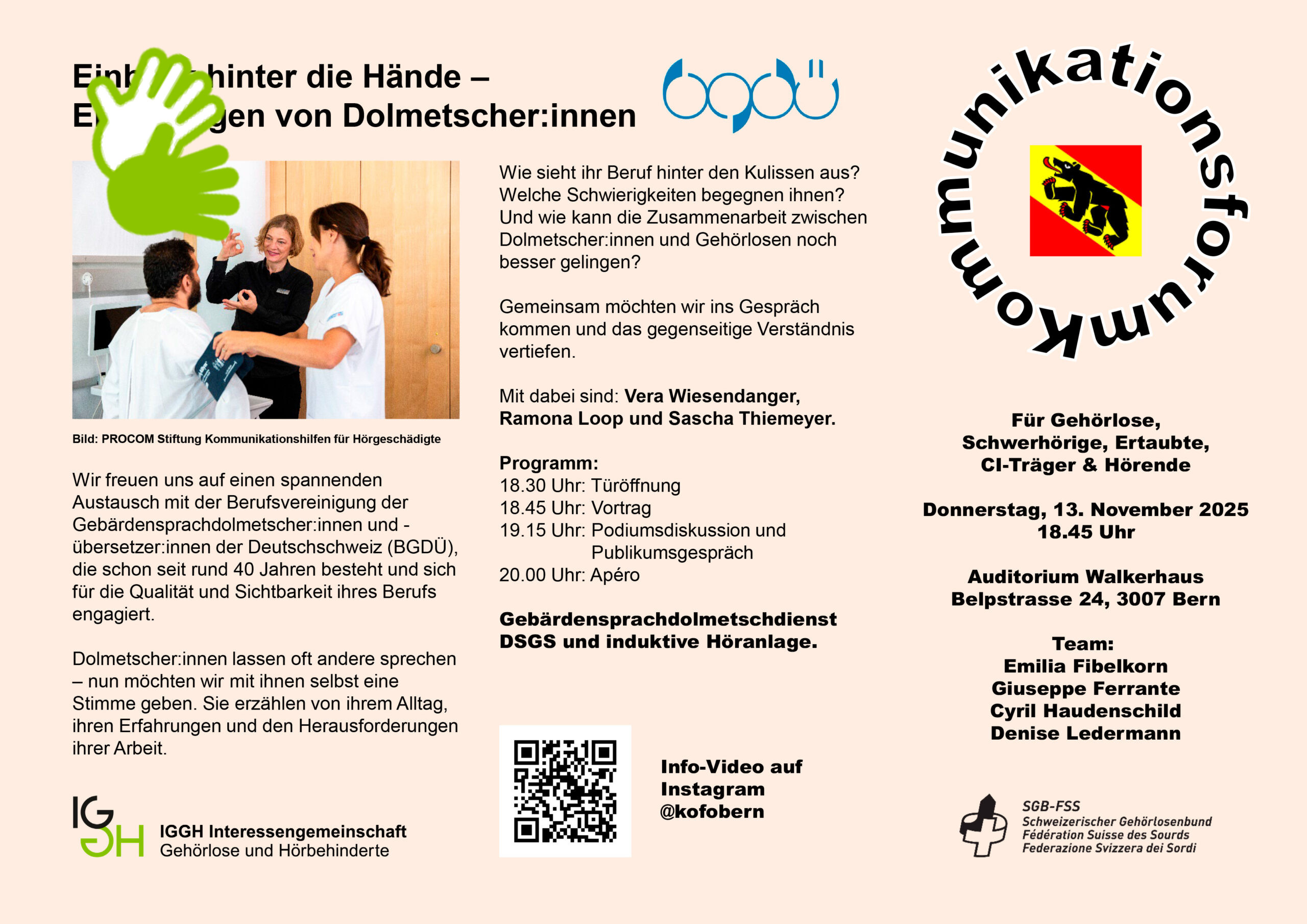 KoFo Bern: Einblick hinter die Hände